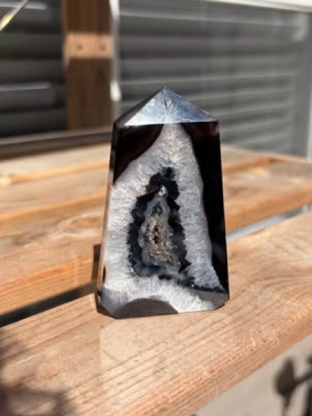 Bold Black Seradonix with Quartz Tower